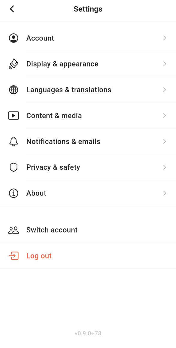 Das neue, kategorisierte Einstellungen-Menü in der eYou-App