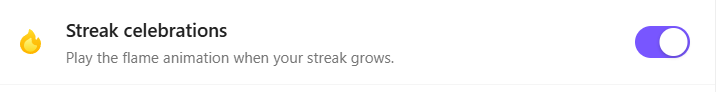 Der Umschalter für den Success-Streak