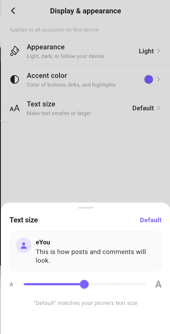 Textgröße in der App