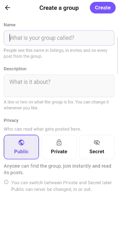 Eine neue Gruppe in der eYou-App erstellen